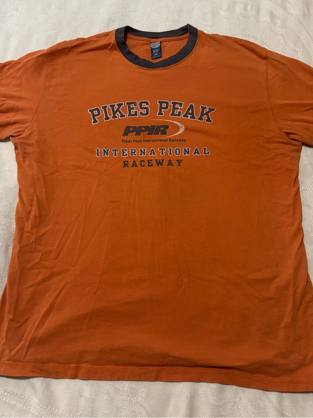 Pikes Peak Orange Short Sleeve Ringer Tee for Men Size XL